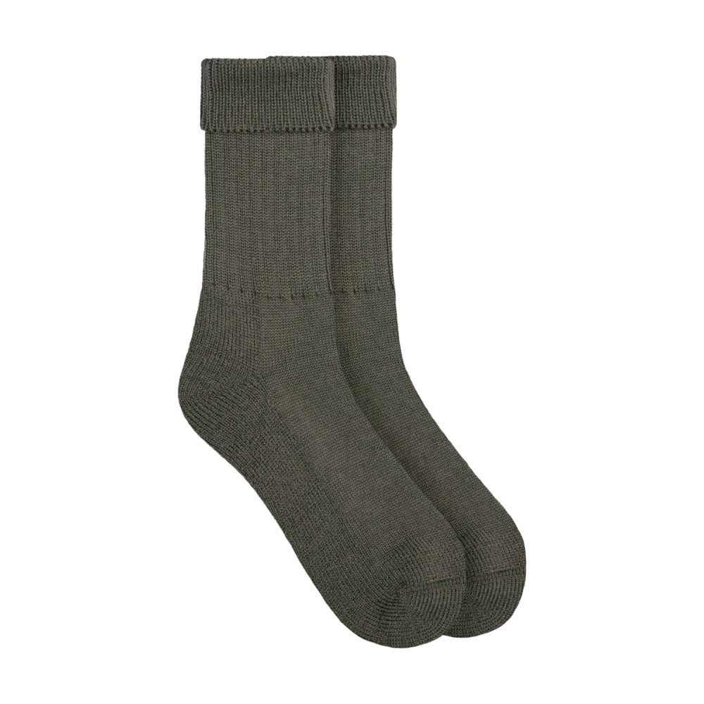 Green British wool hiking sock