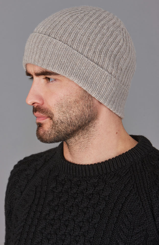 brown cashmere beanie hat