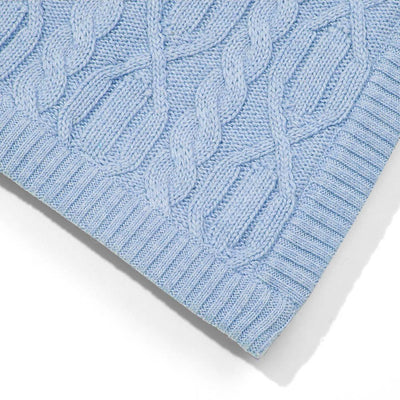 blue chunky ribbed baby blanket