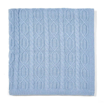 blue chunky ribbed baby blanket