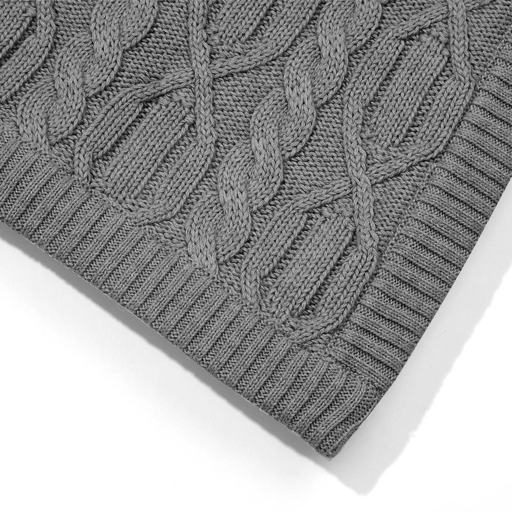 charcoal chunky cotton ribbed baby blanket