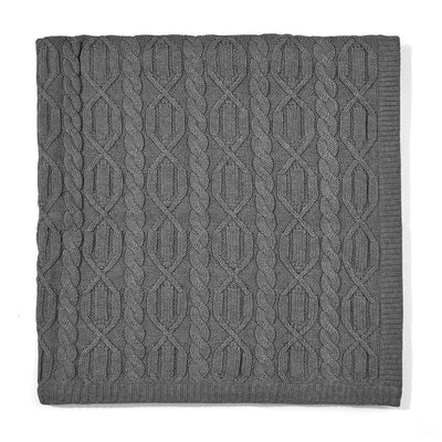 charcoal chunky cotton ribbed baby blanket