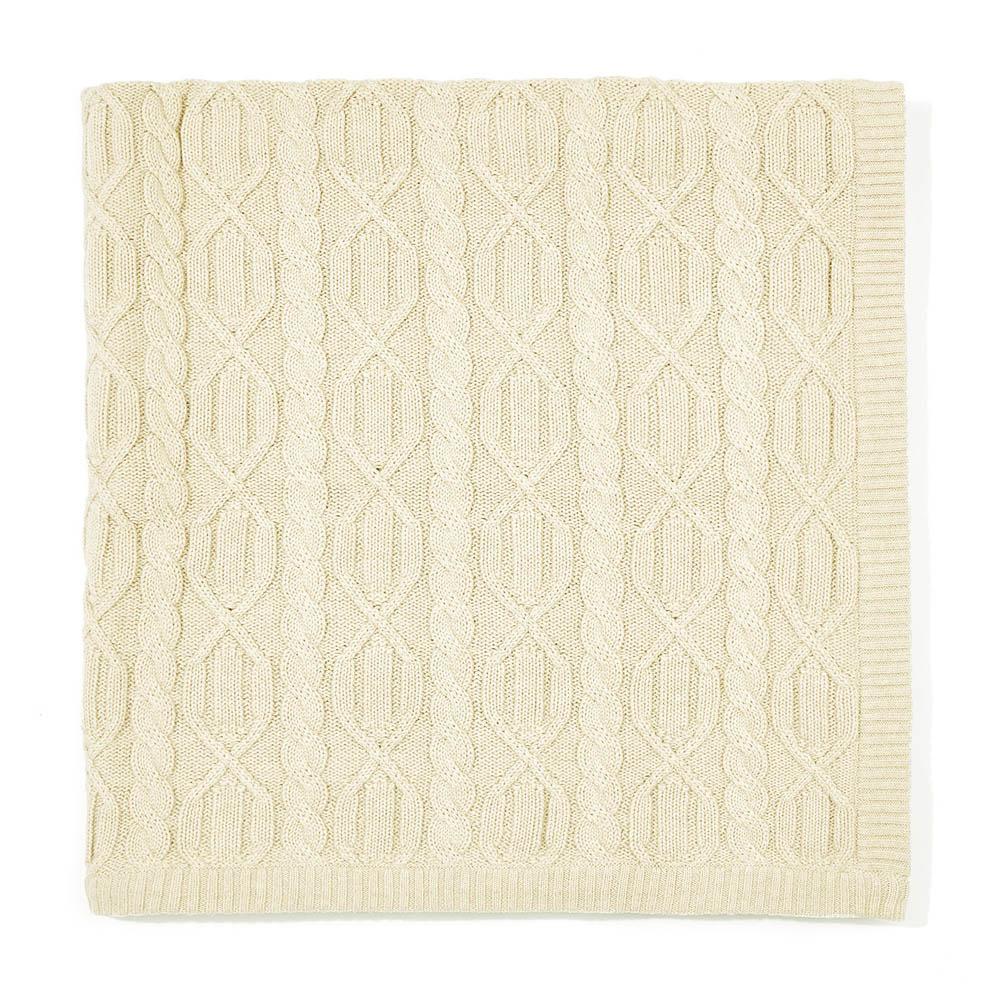 ecru chunky cotton ribbed baby blanket