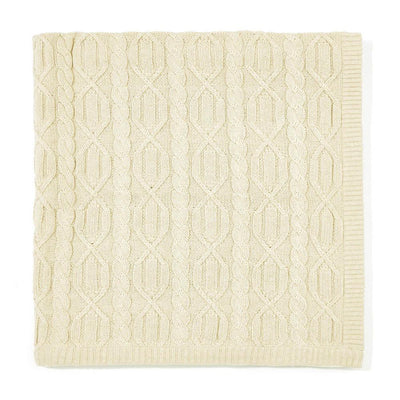 ecru chunky cotton ribbed baby blanket