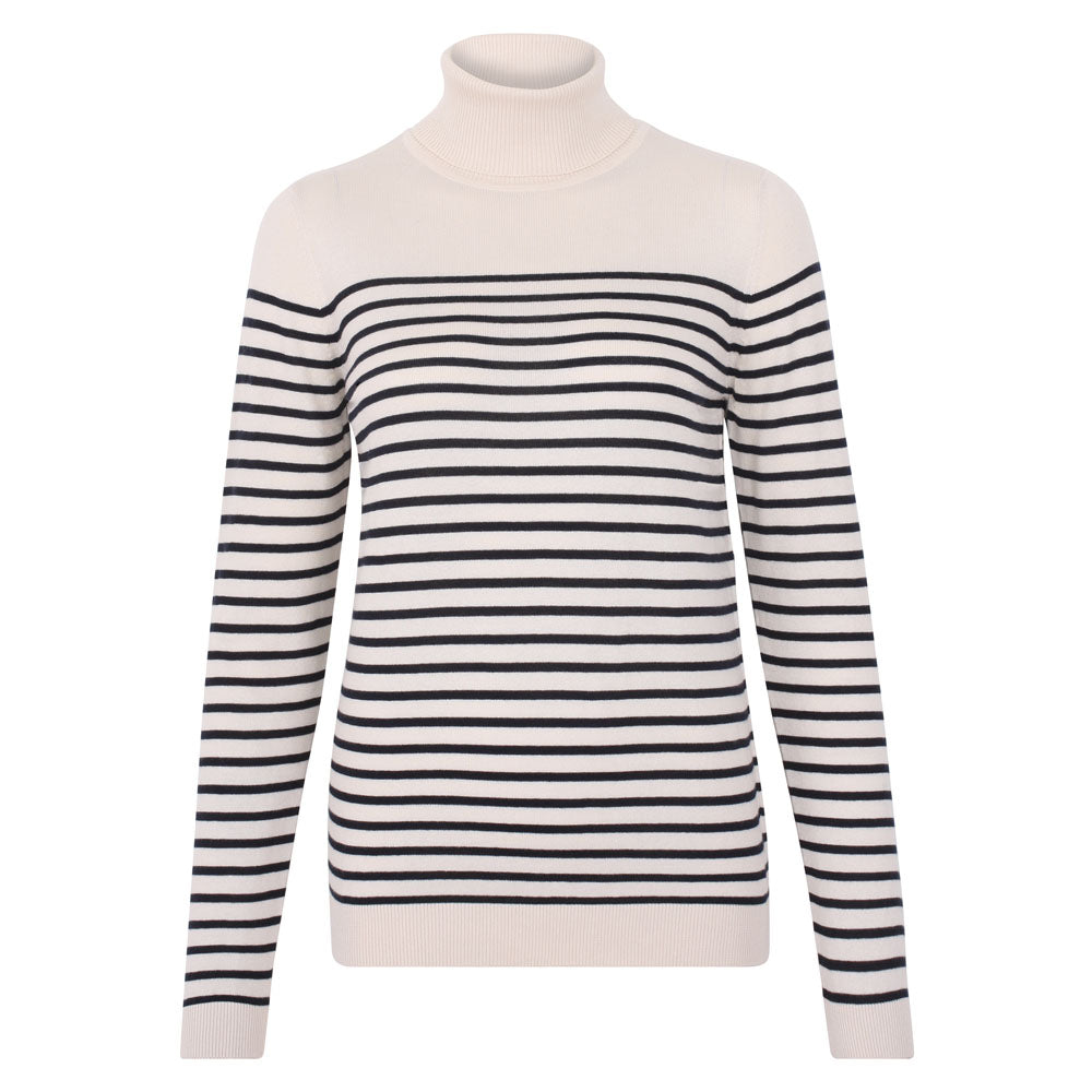 Women's Pure Cotton Breton Stripe Roll Neck Jumper – Paul James Knitwear