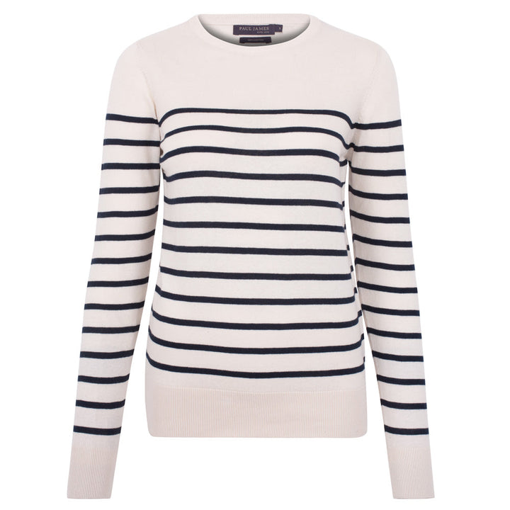 NWT Saint James Carros Striped Cotton Cashmere selling Pullover Breton Crew Sweater 6