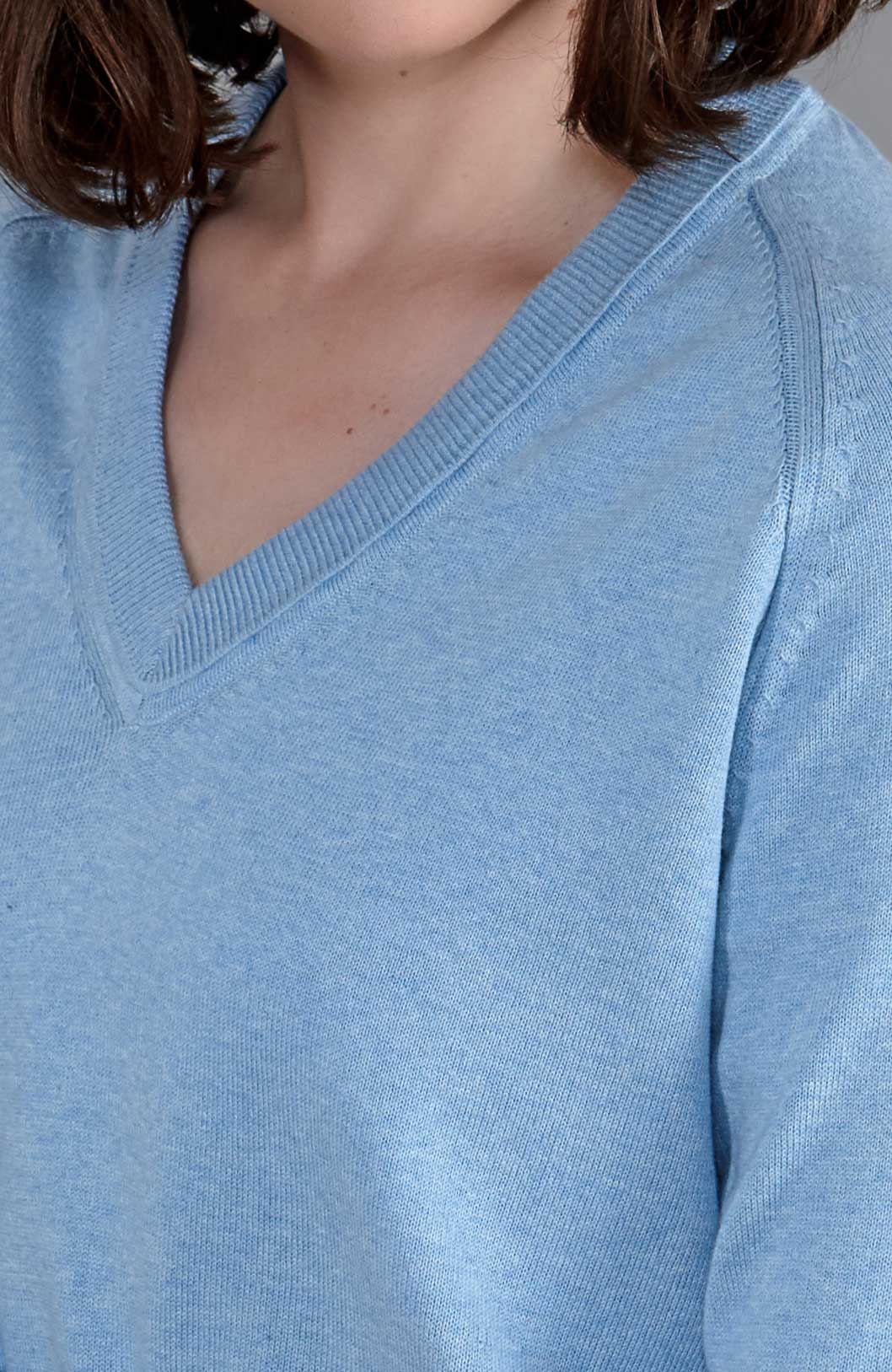 blue womens v neck jumper