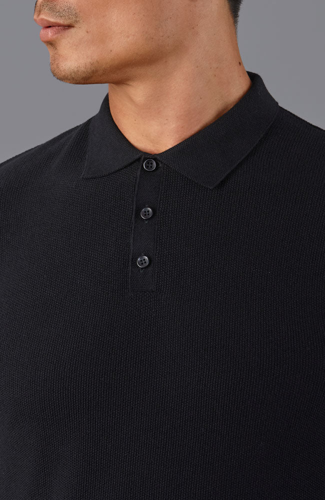 Mens Cotton Moss Stitch Polo Shirt – Paul James Knitwear