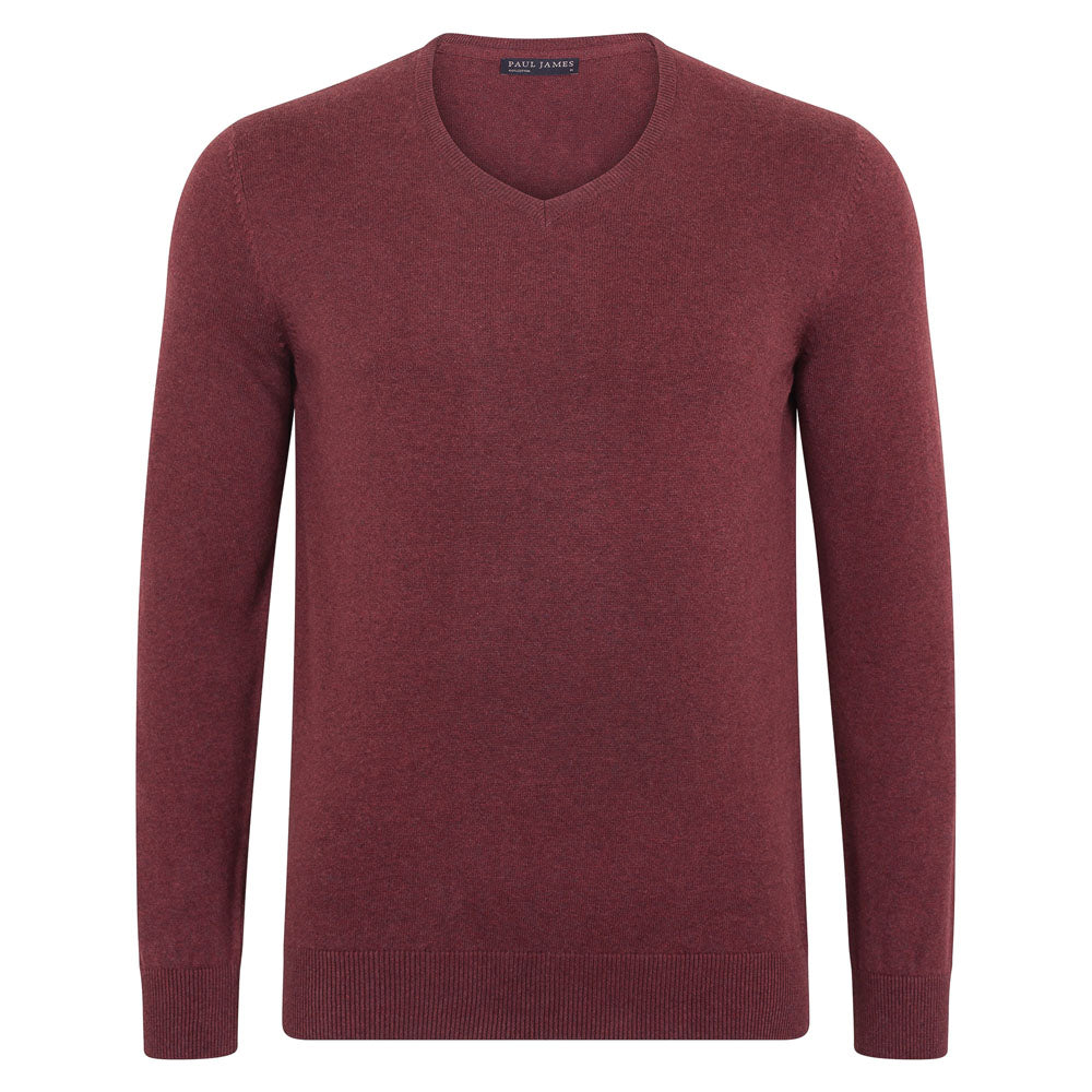 Mens Lighweight Cotton V-Neck Jumper