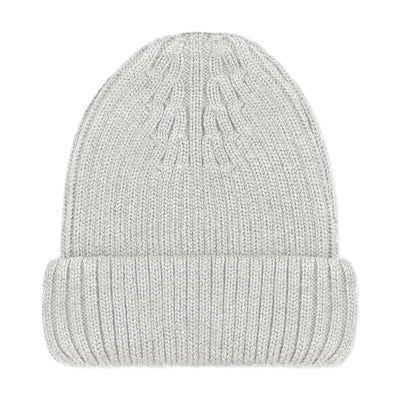 grey warm merino wool beanie hat