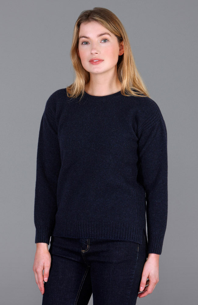 women navy relaxed fit lambswool jumper