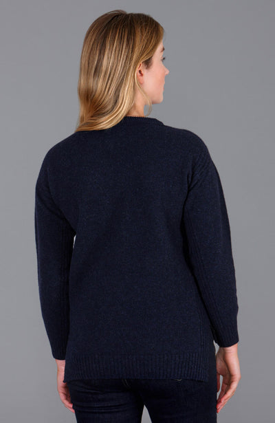 women navy relaxed fit lambswool jumper