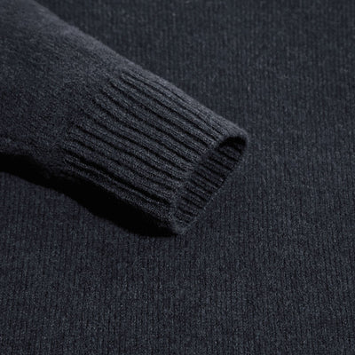 mens navy v neck lambswool jumper sleeve