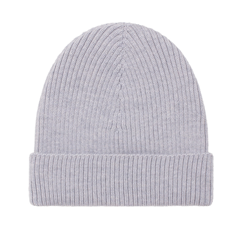 Light Grey Ribbed Wool Beanie  Traceable Extra Fine Merino - ASKET